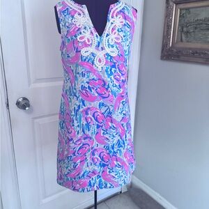 Lilly Pulitzer Pink and Blue Lobster print Mini Dress